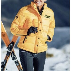 Veuve Clicquot Champagne Yellow Puffer Jacket M-L Ski Coat Cloud 9 Aspen Unisex